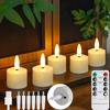 Flameless Rechargeable Tea Lights with Remote Timer LED Tealights Battery Operated Realistic Flickering for Home Holiday Decor