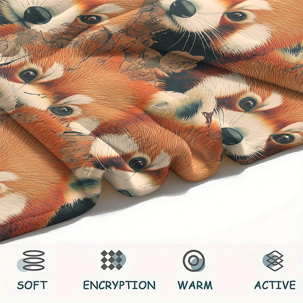 Rood Panda patroon Flanellen Deken, Hoge kwaliteit Comfortabel voor Alle Seizoenen, Woondecoratie, Warmte en Comfort, Perfect voor Cadeaus.