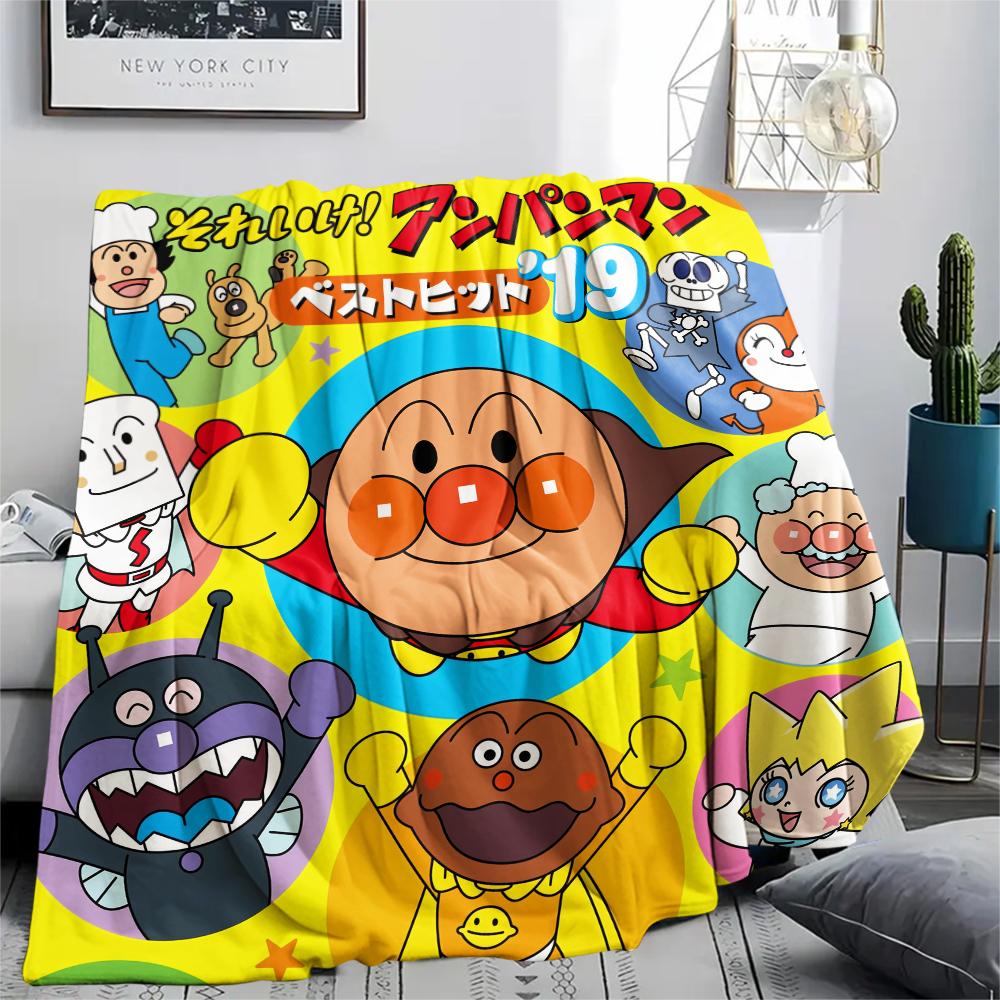 

Anpanman Cute Style pattern Flannel Blanket, High quality Comfortable for All Seasons, Home Decor, Warmth and Comfort, Perfect for Gifts. 80cm x 120cm