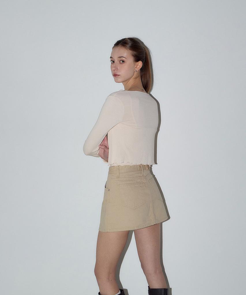Potipo [W] Daily Cotton A-Line Mini Skirt