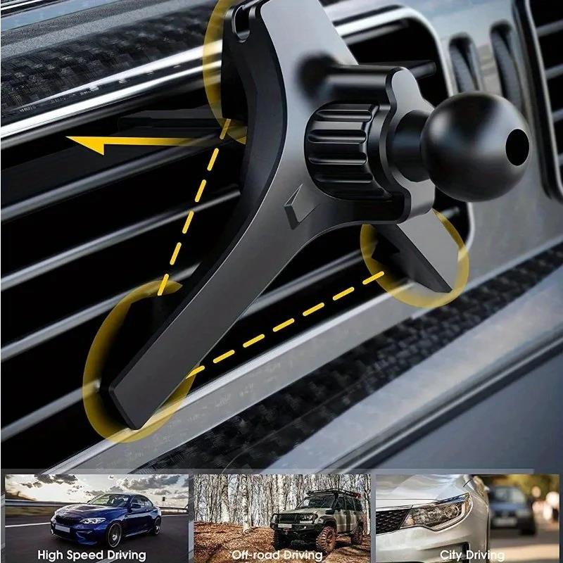 17mm Ball Head Universal Car Air Vent Clip Cell Phone Holder Base Accessories Car Air Outlet Hook Navigation GPS Phone Brackets