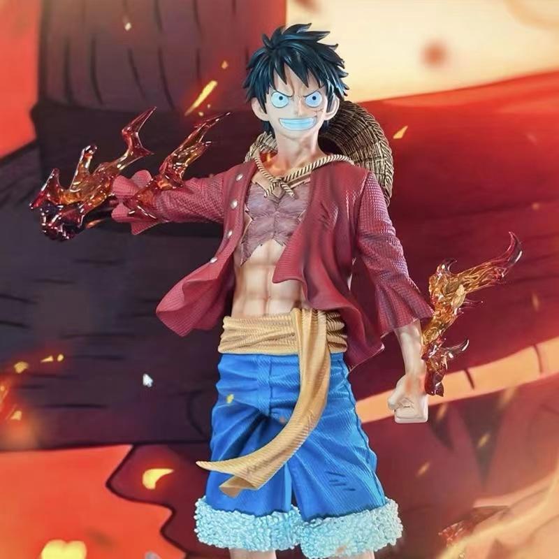 One Piece Standing Posture Luffy 27cm Double Head Eagle  Meteor Hat Group Gift GK hand Decoration Toy