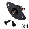 4xOval Input Output Jack & Socket Plate for Electric Bass Cigar Box Guitar Kit
