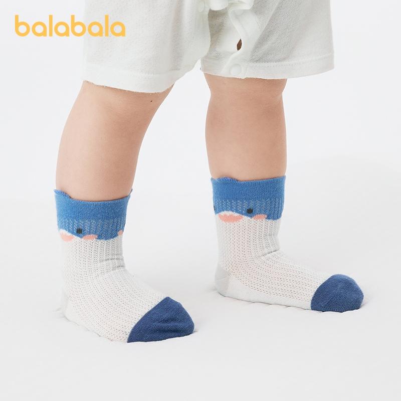Balabala 5 Pairs Baby Socks Summer Mesh Socks Thin Breathable Infant Toddler Short Socks Cold-proof Boneless 5 Pairs Set