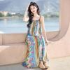 Sibaishe 2025 Summer Printed A-Line Spaghetti Strap Dress