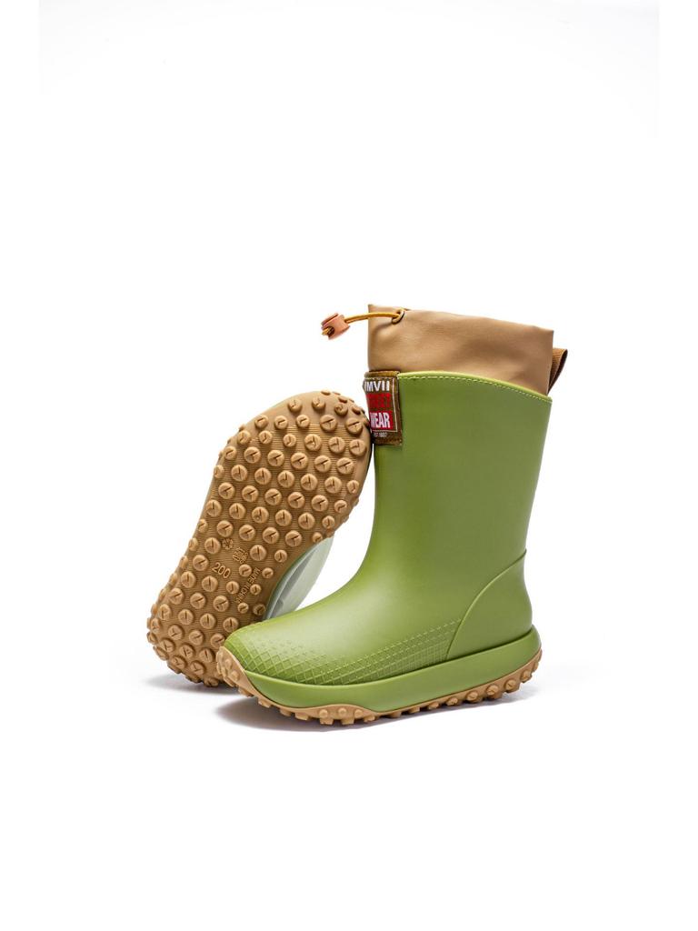 Unisex Baby-Regenstiefel - Kurz, Rutschfest, Winddicht, Aus einem Stück geformtes Gummi mit warmem Kordelzug am Knöchel.