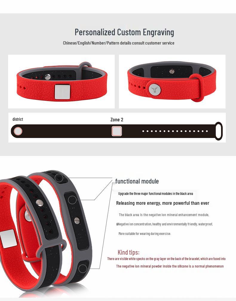 Drahtloses Antistatik-Strahlungsreduzierendes Negativ-Ionen-Silikon-Energiearmband