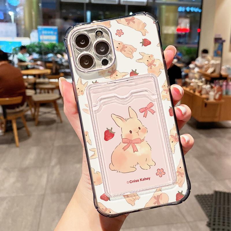 Card Phone Case for iPhone 11 13 XR 15 14 Pro Max iPhone 12 16 7 8 Plus XS Max Samsung S24 S23 A15 A55 A05 A54 Redmi 12 13C 13 9 Cartoon Protection