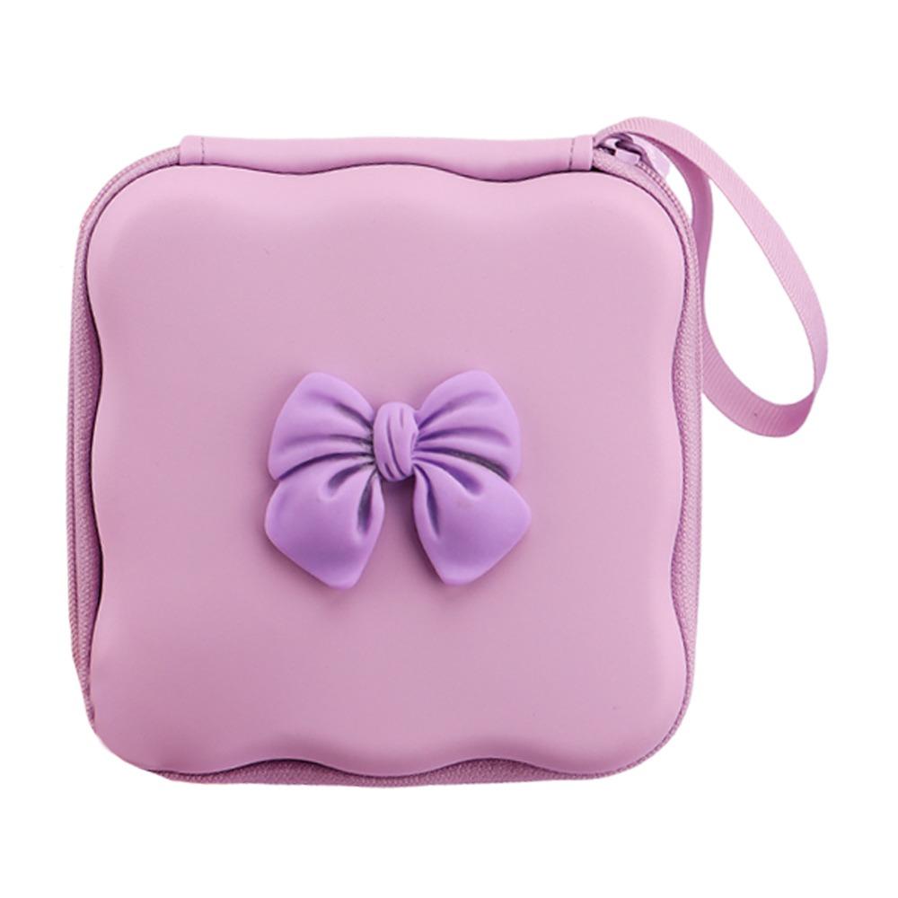 Cute Bow Knot Cable Protector Bag Portable PU Storage Bag Charger Protector Mini Bag Travel