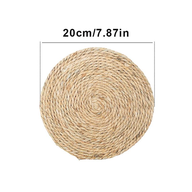 1Pcs Pot Mats Handwoven Rattan Placemats Round Heat Insulation Mats Natural Woven Table Mats For Dining Home Wedding Decor