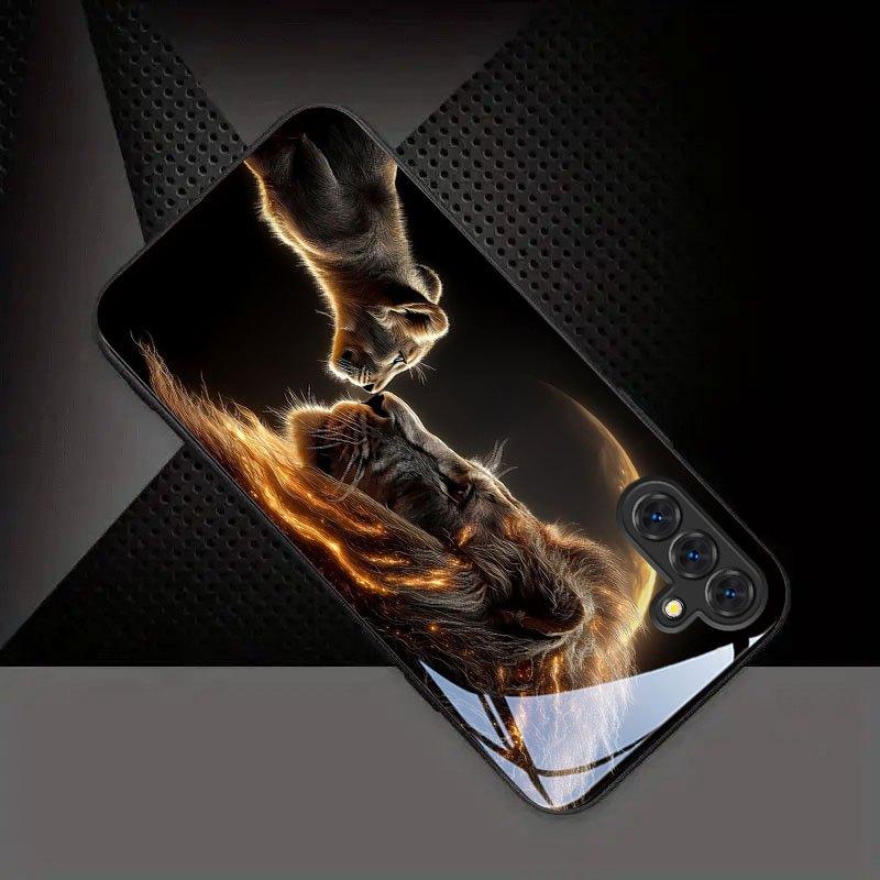 Jin Daxiao Löwenmuster Glas Handyhülle geeignet für Samsung Galaxy S26 S25 S24 S22 S21 S20FE/Ultra/Plus Anti-Drop-Rückabdeckung