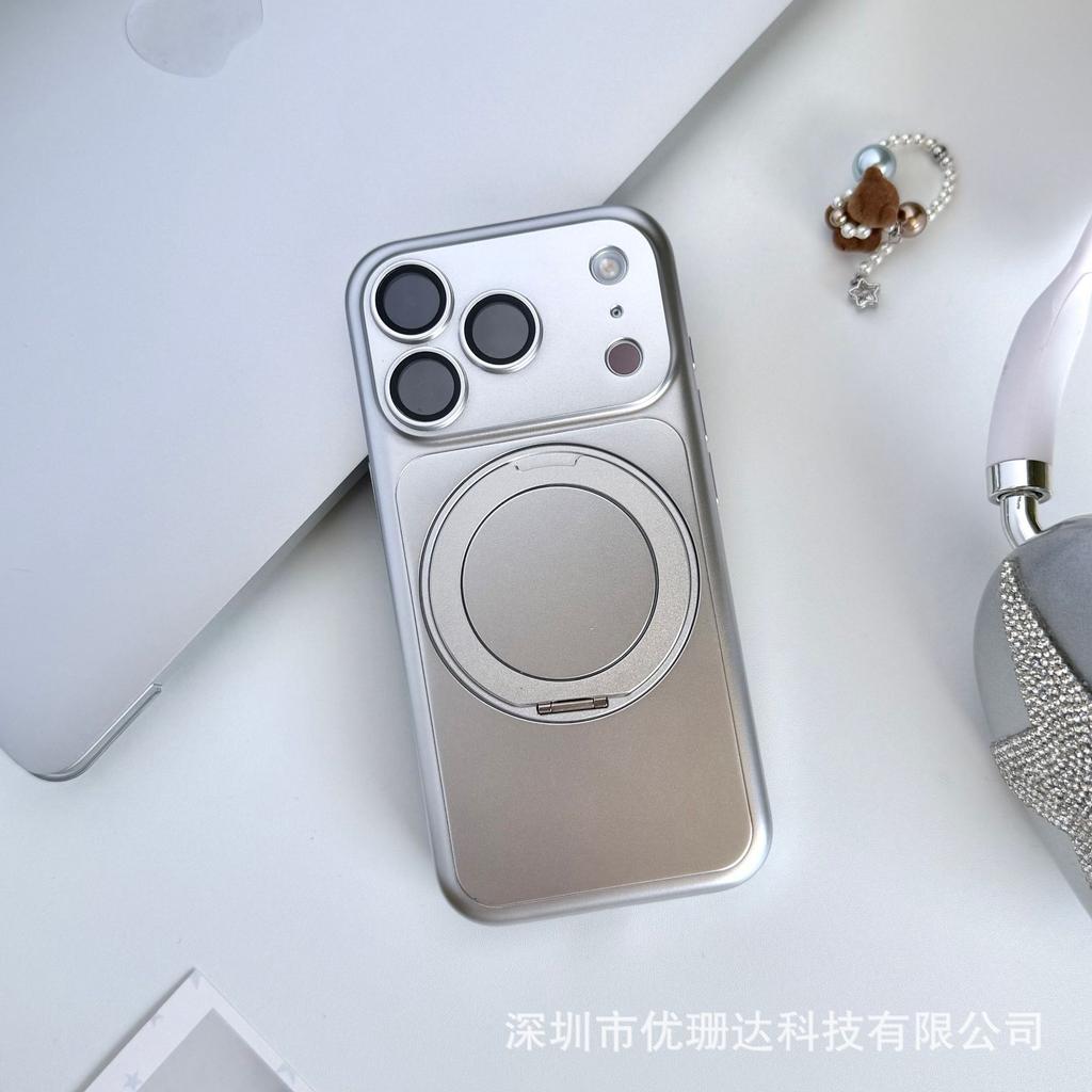 Applicable to iPhone11Promax matte metallic paint mobile phone case Apple 11 rotating magnetic bracket all-inclusive sheath
