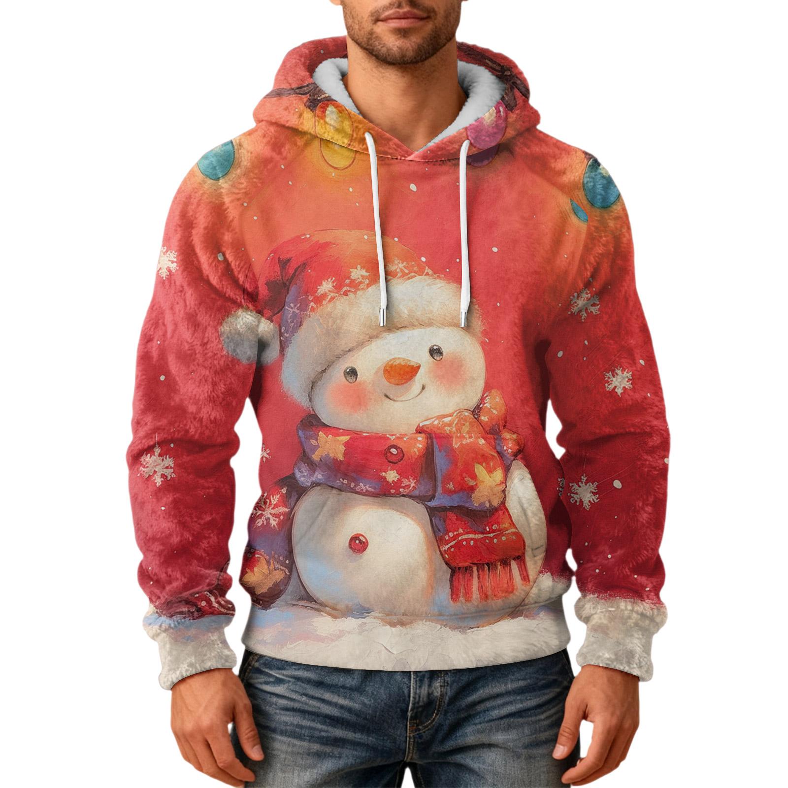 

Мужская Мода Досуг Капюшон Капюшон Плюшевый Длинный Рукав Толстовка XL красный