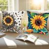 Art Sunflower Pillow Case Removable Washable Cushion Cover – All-Season Soft Linen
