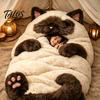 Adults Sleeping Bag Plush Cat Envelope Bag, Winter Slumber for Men Women, Durable Animal Nap Mat Sack Home Travel Comfortable