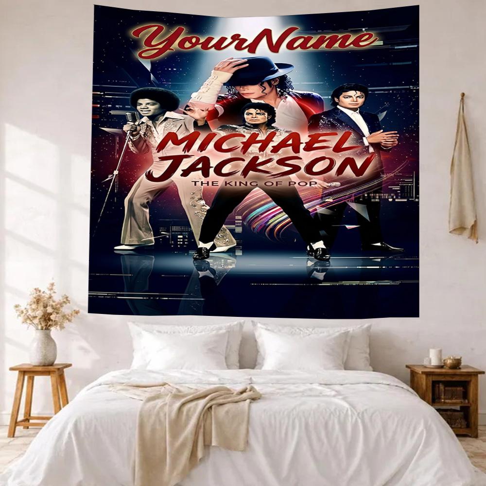 Michael Jackson Custom Your Name Wall Decor Tapestry Art For Pet Memorial Birthdaywedding Party Backdrop Family Gift