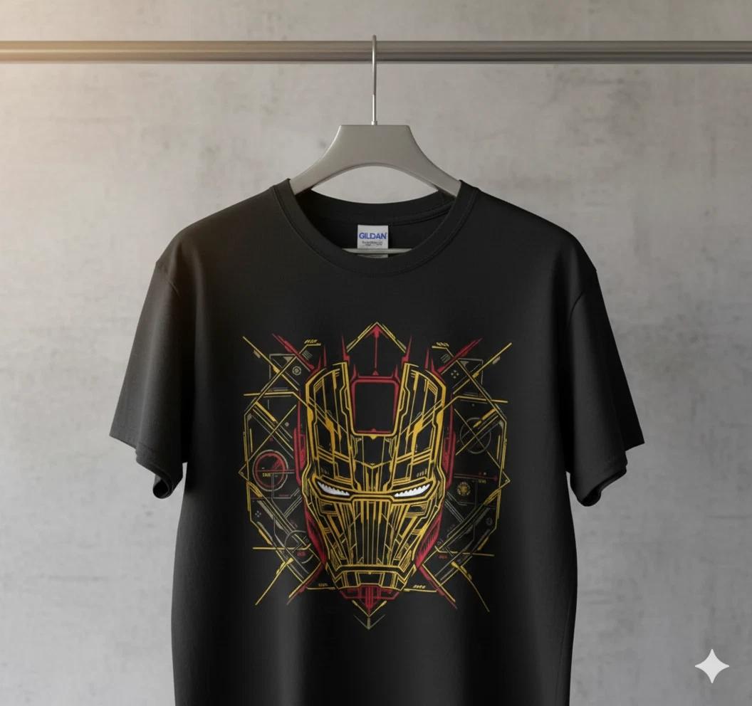 

Iron Man Helmet Graphic T-Shirt Unisex Superhero Tech Art Tee - S308 3XL