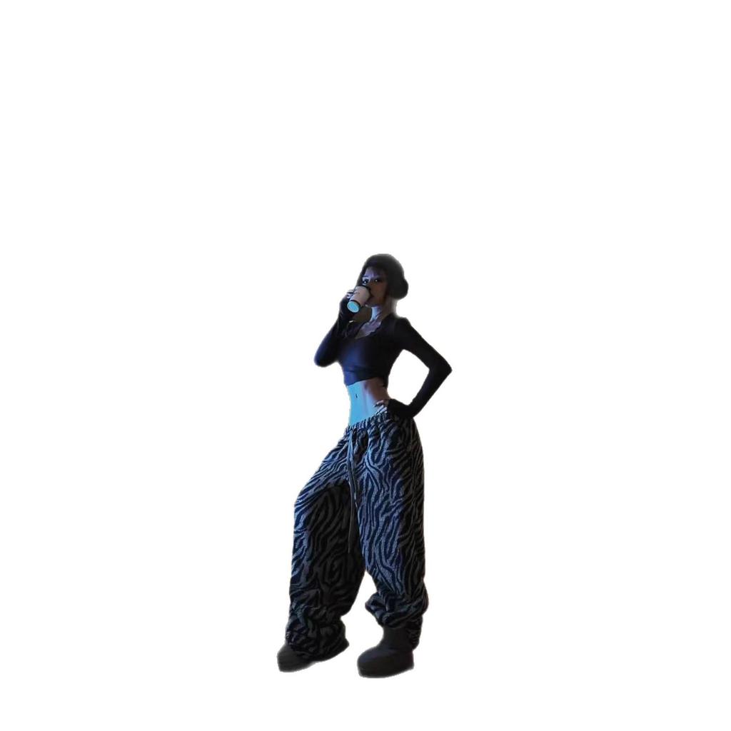 Korean INS Style Women's Soft Tiger Stripe Sweatpants - Cozy Winter Wear for Indoors & Outdoors