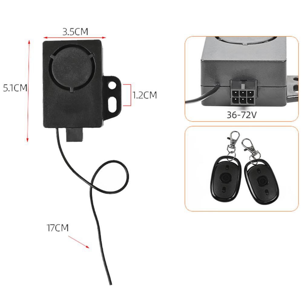 Ebike Dual Remote Control Electric Vehicle Alarm 6-pin Interface