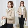 Women's Spring Autumn Winter Loose Thickened Warm Jacket Short Hooded Jacket Thin Top