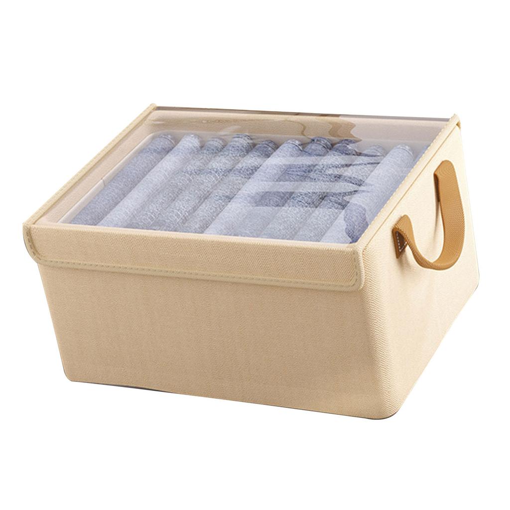 Foldable Clothing Organizer Space Efficient Folding Storage Bin with Lid for Garments Dustproof Wardrobe Clothes Box