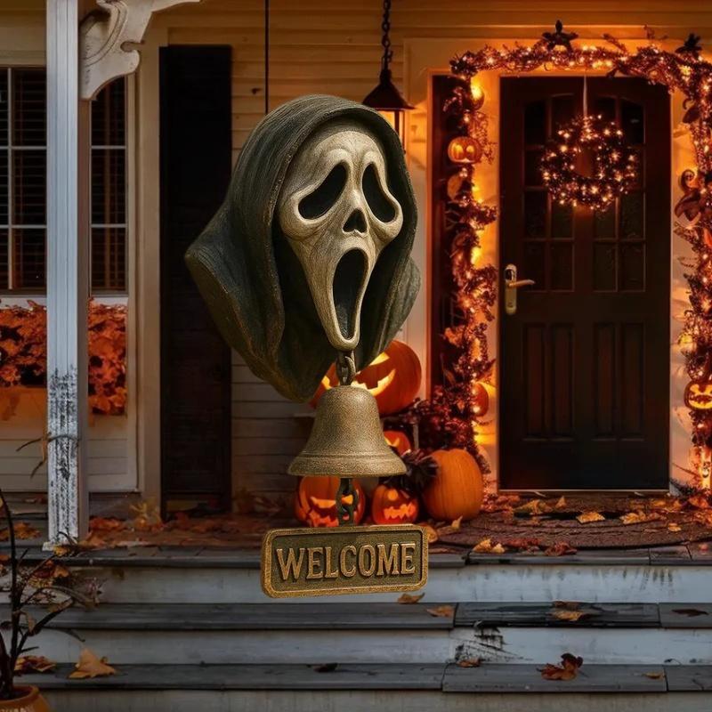 Metal Welcome Doorbell Vintage Halloween Dog Bell Interesting Hangable Manual Doorbell For Home Entrance Wall Mount Decor