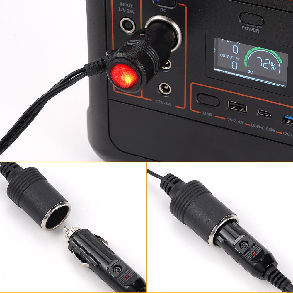 12V 24V Car Cigarette Lighter 1 Male to 2 Female Sockets Y Splitter Cigarette Lighter Splitter Adapter With On Off Switch
