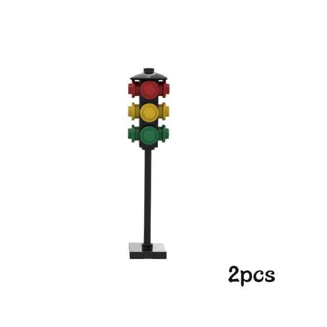Pedestrian Bridge MOC Playthings Construction Bricks City Traffic Scene Street View Parts Blocks Traffic Motorway Works With City Bricksi