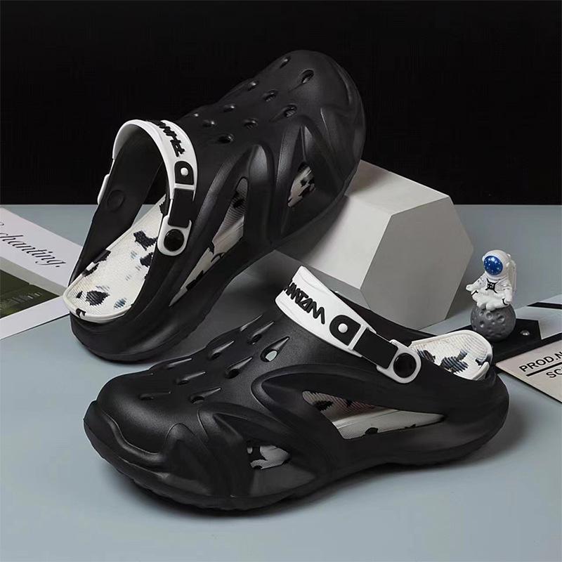 Letní pánské boty s dírkami Venkovní maskáčové EVA Materiál Dvojbarevná Silná podešev Protiskluzové Vodotěsné Plážové pantofle