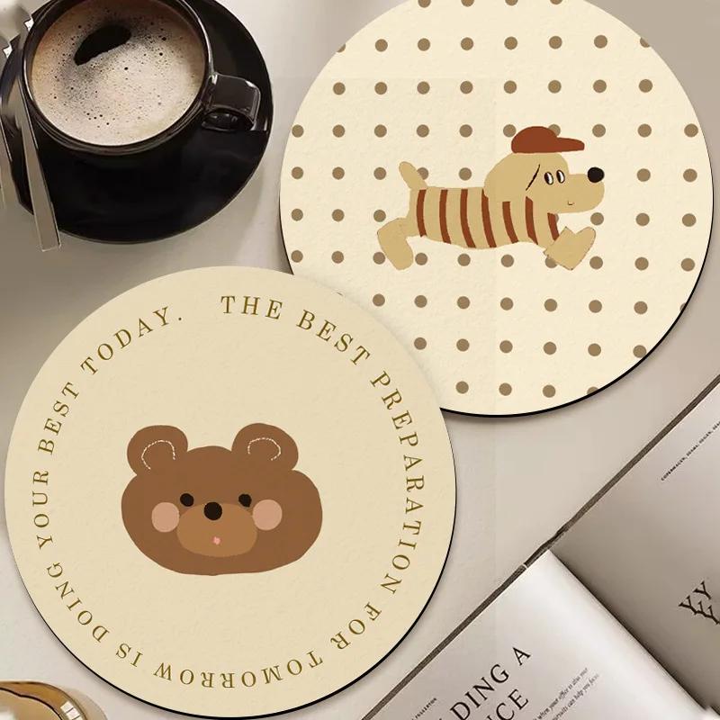 Cartoon Animal Coasters Creative Rubber Heat Insulation Mat Home Kitchen Waterproof Non-slip Plate Table Cup Jewelry Photography