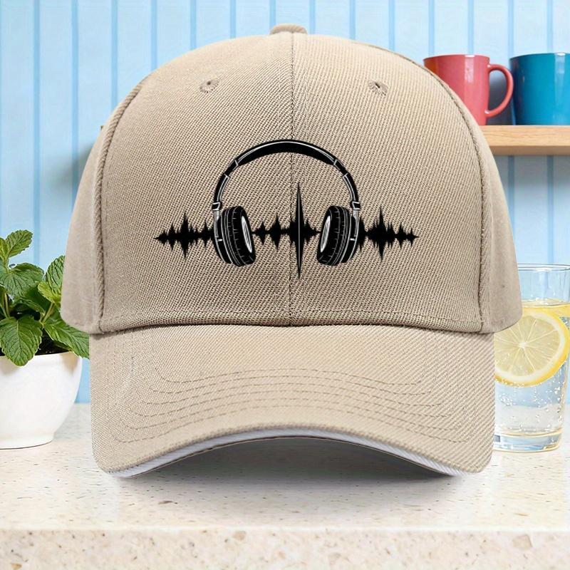 Headphone Soundwave Music Lovers Unisex Baseball Cap Polyester Casual Adjustable Hat