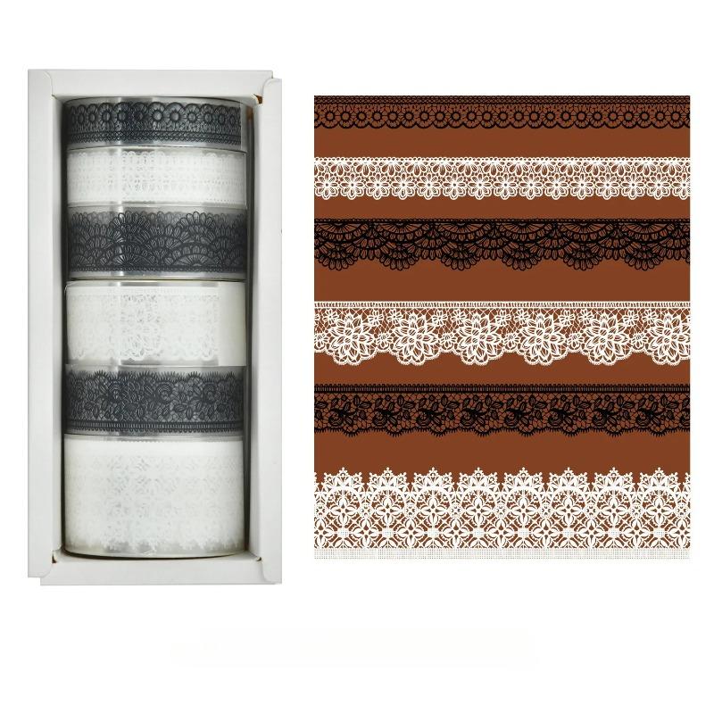 

6 рулонов ретро кружево ПЭТ васи лента для украшения дневника Washitape Cinta Adhesiva Decorativa Скрапбукинг принадлежности малярный скотч
