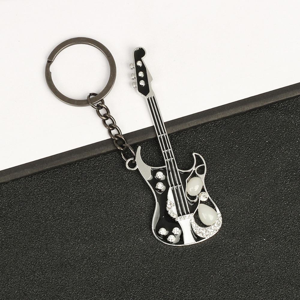Y2k Y2k Guitar Keyring Guitar Shape Spot Drill Guitar Keychain Sweet Guitar Keychain  Bag Pendant