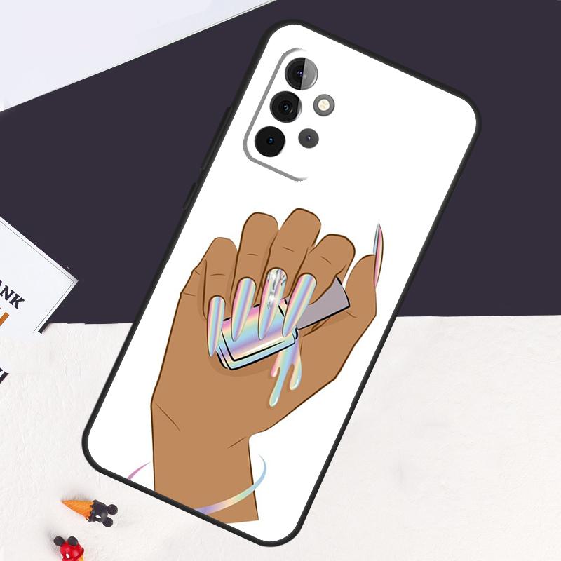 Nail Polish Cover For Samsung Galaxy A54 A34 A14 A51 A71 A50 A52S A73 A53 A33 A13 A12 A52 A32 A22 Back Case