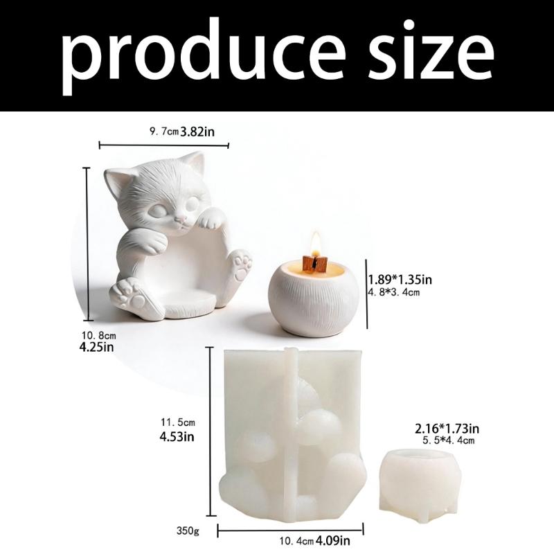 Easy To Clean Reusable Silicone Sitting Cats Mold Ornament Moulds Suitable for Resin Crafts and Decorative Items