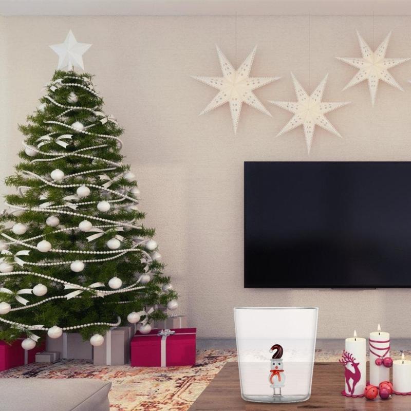 Decorative Christmas Glass Cup Christmas Party 3D Glass Mug Practical Festival Pattern Embellished Glass Mugs