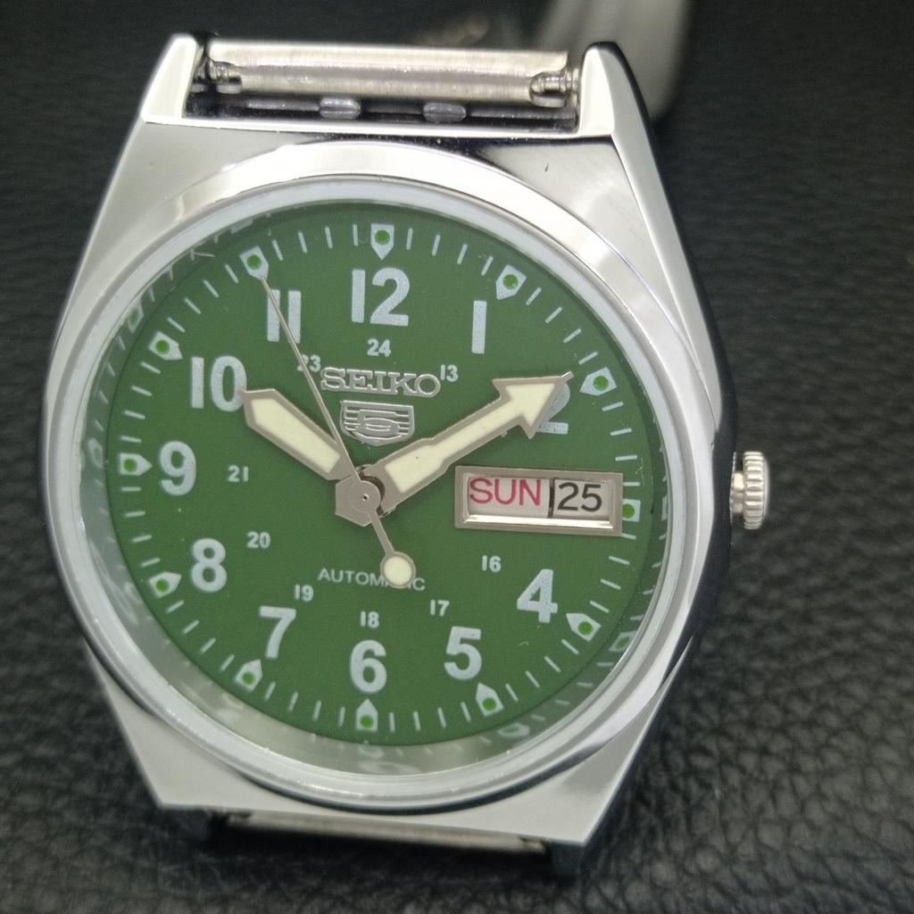 AUTOMATIC VINTAGE REFURBISHED SEIKO 5 6309A JAPAN MENS GREEN WATCH A441711-1 Sk-a441711