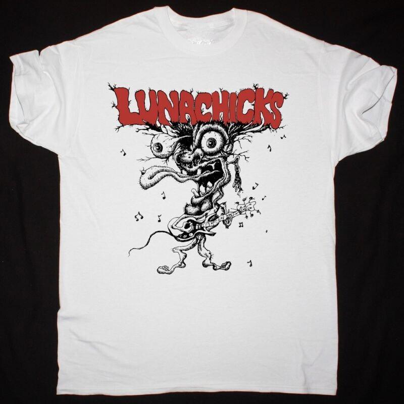 Vtg LUNACHICKS Band Short Sleeve Cotton White S5XL Unisex Shirt BL343 L