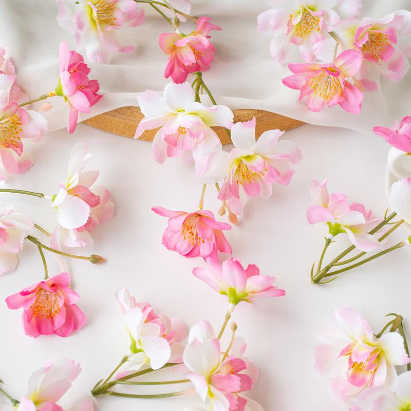 10Pcs Artificial Flowers Silk Jasmine Scrapbooking Wedding Outdoor YardGarden Home Room Decor Festival Wreath Bridal Accessories