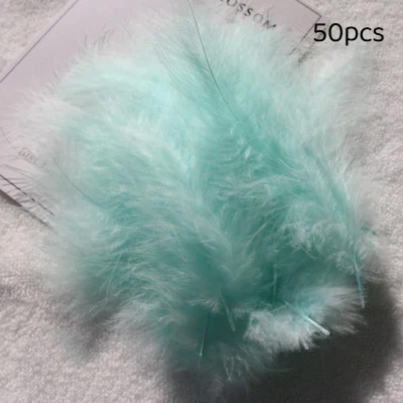 50Pcs Premium Soft Turkey Marabou Feathers Fluffy Craft Feathers for Kids Art Project Birthday Party Decor
