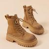 British Style Popular Martin Boots Women's 2025 Autumn and Winter New Thick-soled Heightened Fried Street Big Yellow Boots Retro Locomotive Boots