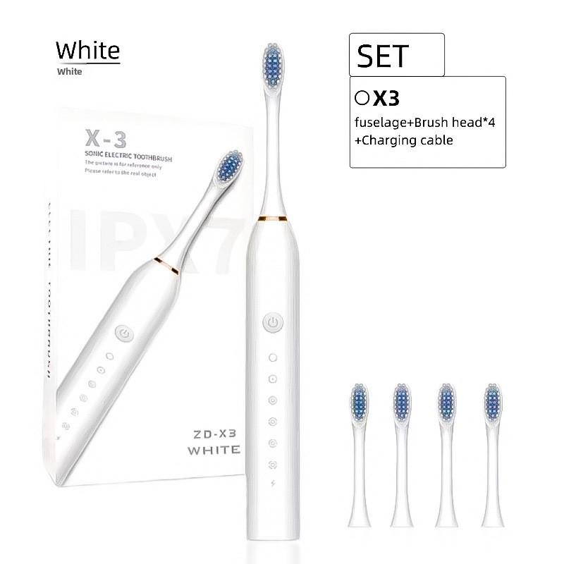 Electric Toothbrush, Rechargeable Model, Universal Soft Bristle Brush for Adults and Children, Portable Travel Set for Home Use, Toothbrush.