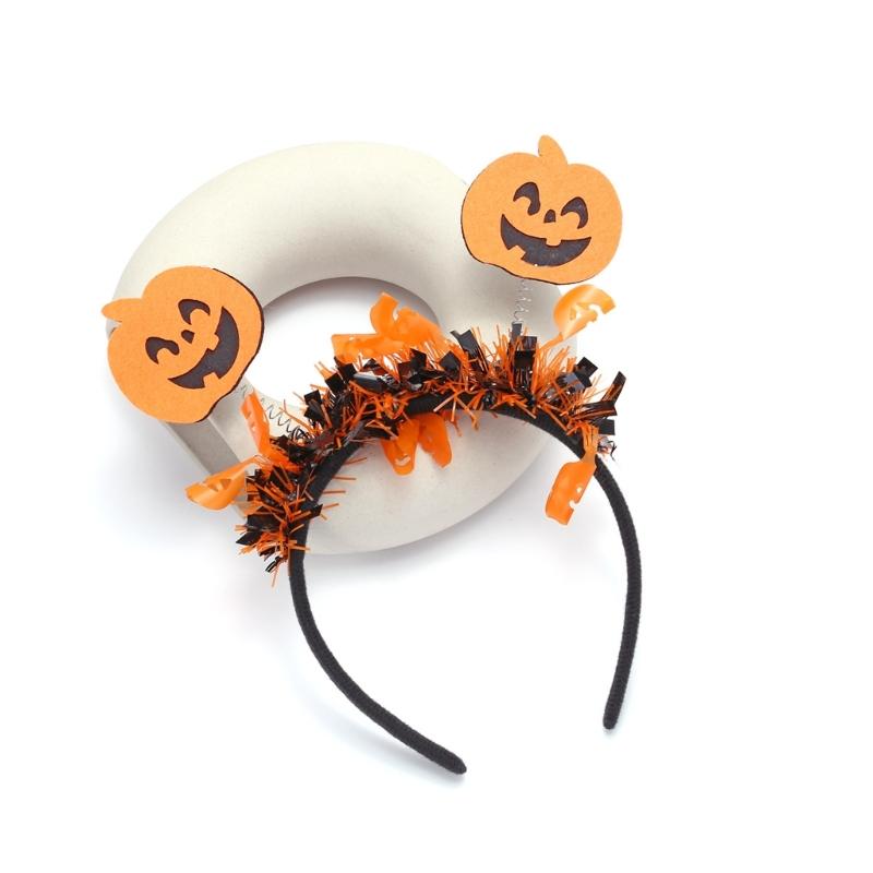 Smiling Pumpkin Halloween Headband Funny Cosplay Party Headwear Hair Hoop Funny Headband Halloween Dress Up
