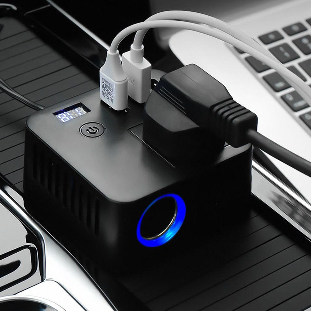 Invertor de putere auto 150W 12V la 220V Convertor digital Încărcător automat Adaptor convertizor Undă sinusoidală modificată Priză universală Auo