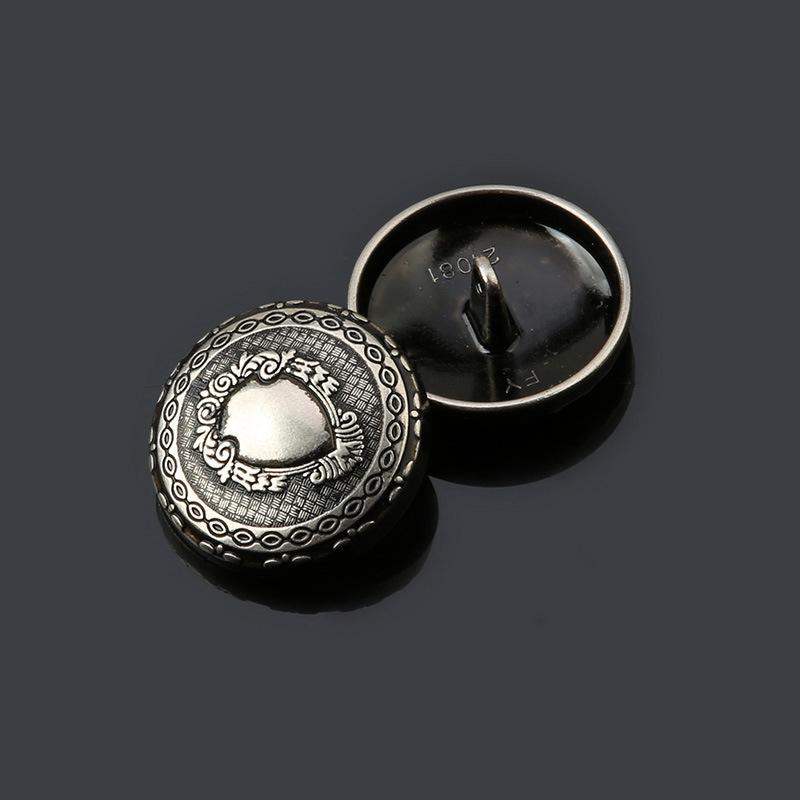 10Pcs Black Metal Coat Buttons Clothes Jacket Trench Coat Sweater Button Accessories Round Versatile Top Buttons Daquan
