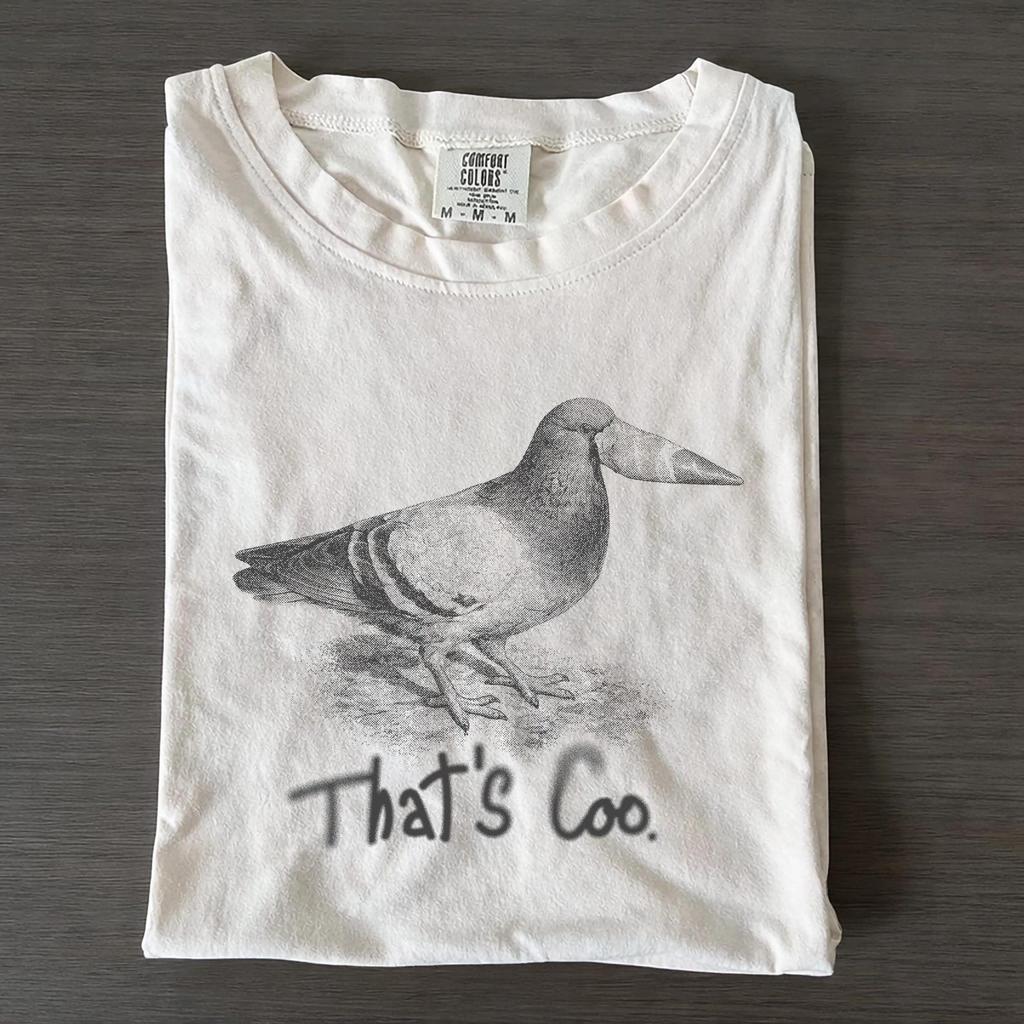Vintage Pigeon Comfort Colors T-Shirt, That's Coo Graphic Tee, Funny Animal Meme Shirt