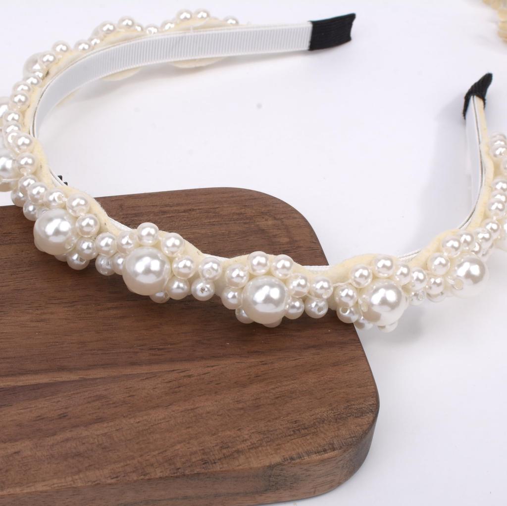 BIANHUAN Pearl Hairband Headband for Babies and Kids, Perfect for Dresses, Formal Occasions, Recitals, Shichi-Go-San, Weddings, and Ceremonies, White