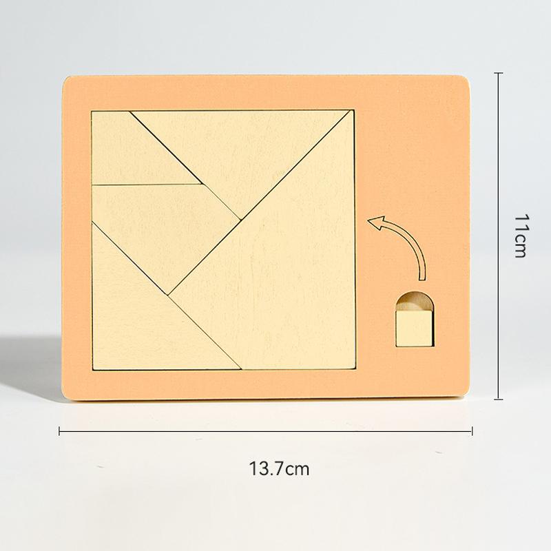 

1шт геометрические деревянные головоломки Tangram IQ Mind Brain Teaser Jigsaw Puzzle Challenge Impossible Brain Burning Jigsaw Board