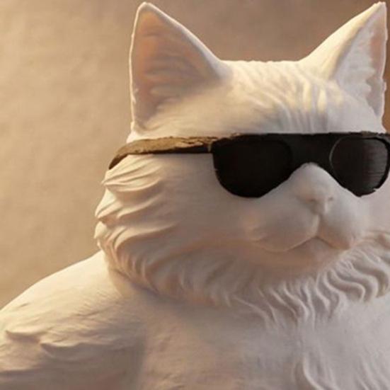 Lustige coole Katze Statue 3D gedruckte süße Katze in Sonnenbrille Figur skurrile Kätzchen Verzierung für Büroschreibtisch Dekoration Geschenke für Katzenliebhaber