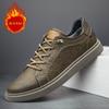 Fashion Italian  Genuine Leather Casual Shoes Men's Oxford Shoes Jogging Shoes Men's Dress Shoes Warm Cotton Shoes With/No Fur
